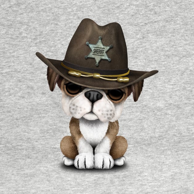 Cute British Bulldog Puppy Sheriff by jeffbartels